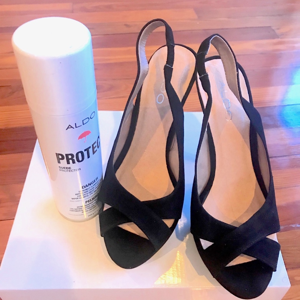 Aldo, Black Suede Platforms. Like NEW!